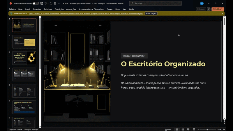 Exemplo de apresentação criada pelo Colaborador 24H
